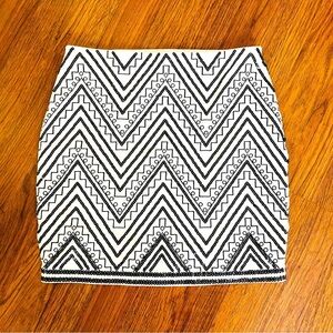 Express Black and White Mini Skirt
